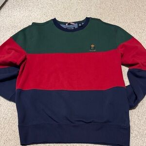 Vintage 90s Chaps Sweatshirt Embroidered Logo Color Block Crewneck Mens Medium